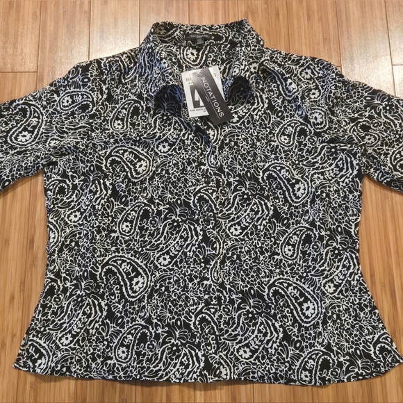 NWT Notations Paisley Print Top - Picture 2 of 12